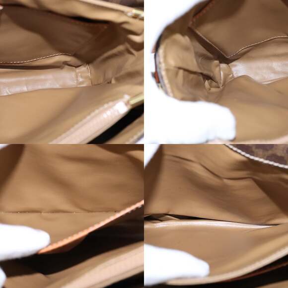 CELINE Macadam Canvas Shoulder Bag Pvc Leather Brown Gold - Picture 12 of 13